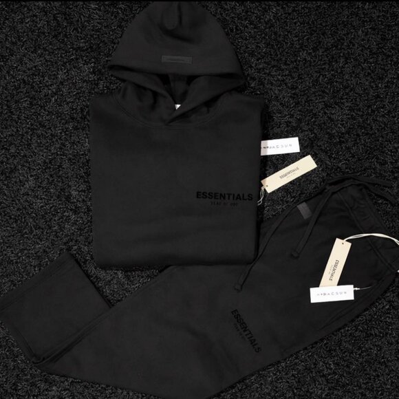 Essentials x small black set hoodie and pants